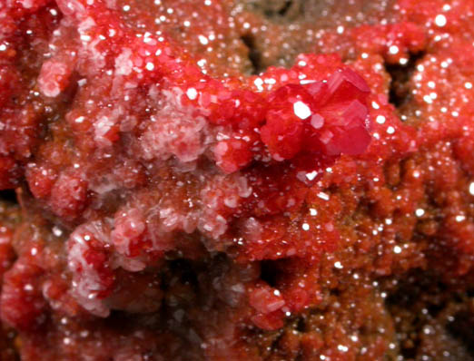 Vanadinite on Calcite from North Geronimo Mine, La Paz County, Arizona