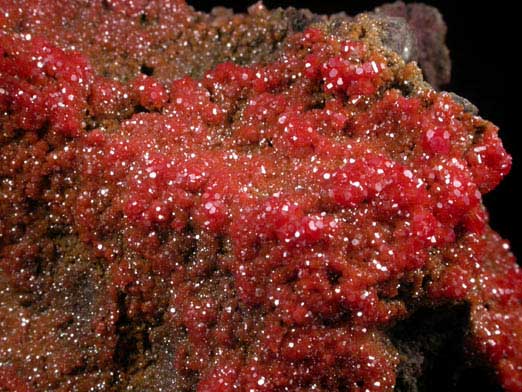 Vanadinite on Calcite from North Geronimo Mine, La Paz County, Arizona