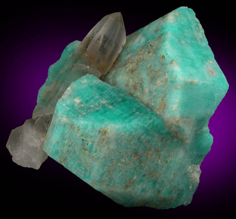 Microcline var. Amazonite with Smoky Quartz from Harry's Hill, Crystal Peak area, 6.5 km northeast of Lake George, Park-Teller Counties, Colorado