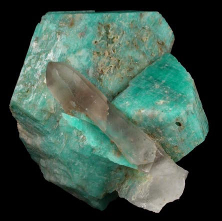 Microcline var. Amazonite with Smoky Quartz from Harry's Hill, Crystal Peak area, 6.5 km northeast of Lake George, Park-Teller Counties, Colorado