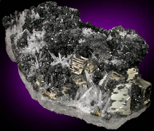 Pyrite, Sphalerite, Quartz from Sweet Home Mine, Buckskin Gulch, Alma District, Park County, Colorado