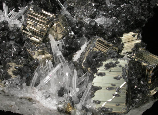 Pyrite, Sphalerite, Quartz from Sweet Home Mine, Buckskin Gulch, Alma District, Park County, Colorado