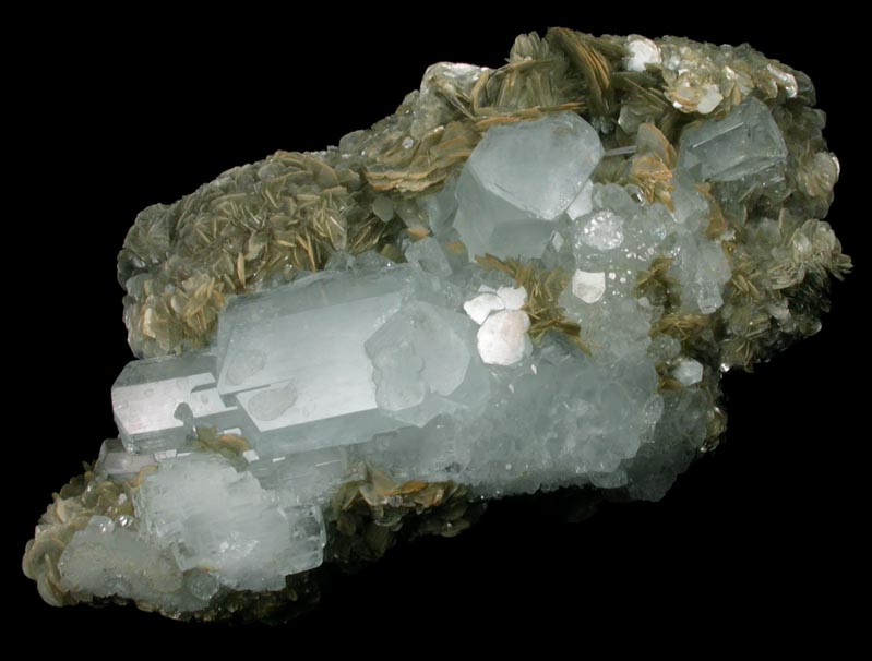 Beryl var. Aquamarine with Muscovite from Nagar, Hunza Valley, Gilgit District, Gilgit-Baltistan, Pakistan