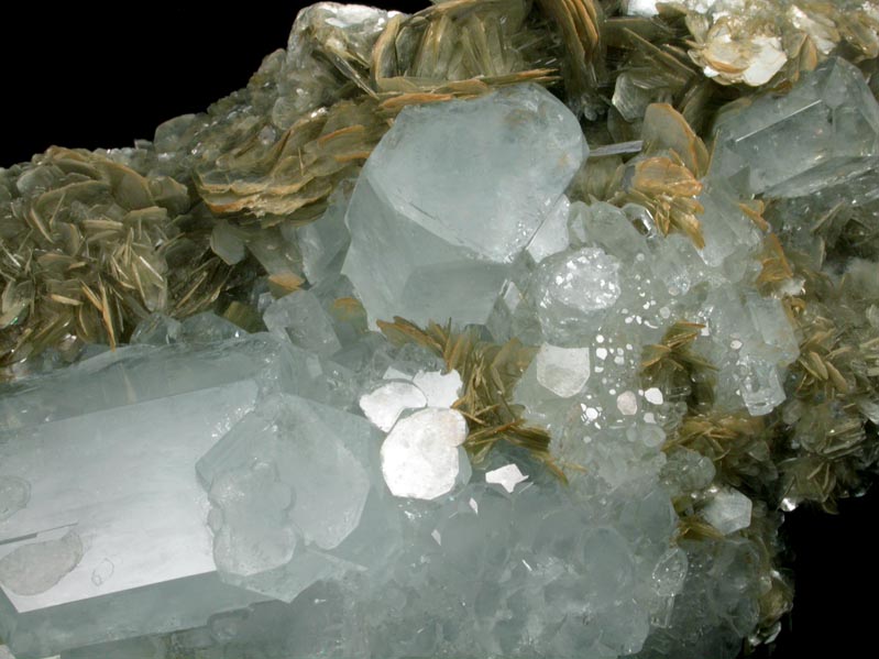 Beryl var. Aquamarine with Muscovite from Nagar, Hunza Valley, Gilgit District, Gilgit-Baltistan, Pakistan