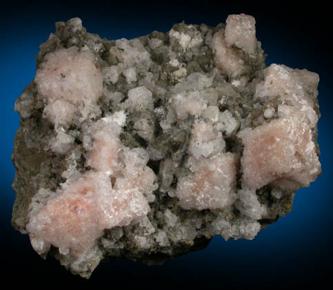 Chabazite-Ca, Apophyllite, Natrolite, Calcite from Upper New Street Quarry, Paterson, Passaic County, New Jersey