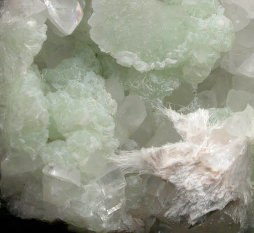 Prehnite, Calcite, Pectolite from Interstate 80 road cut, Paterson, Passaic County, New Jersey