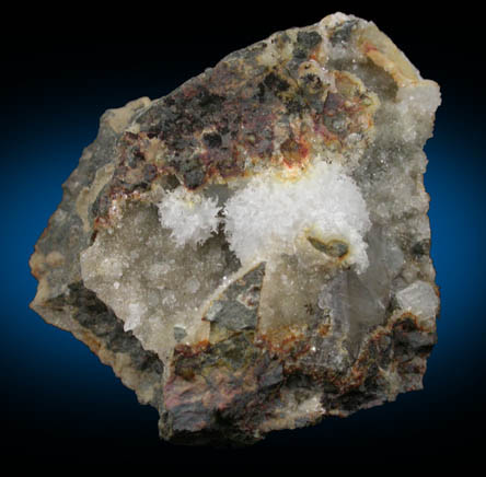 Thomsonite-Ca on Calcite from Jaquish Road Cut, near Goble, Columbia County, Oregon