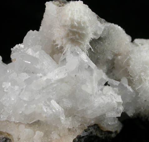 Thomsonite-Ca on Chabazite-Ca and Stilbite-Ca from Jaquish Road Cut, near Goble, Columbia County, Oregon