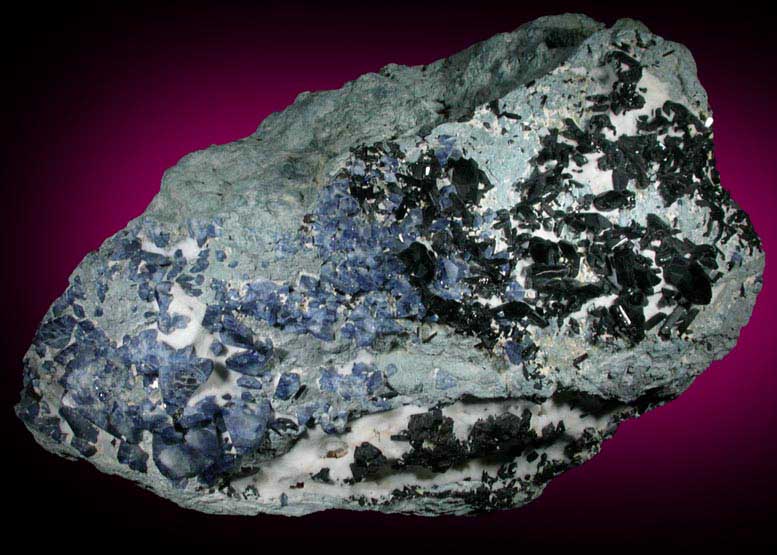 Benitoite, Neptunite, Natrolite from Benitoite Gem Mine, New Idria District, San Benito County, California (Type Locality for Benitoite)