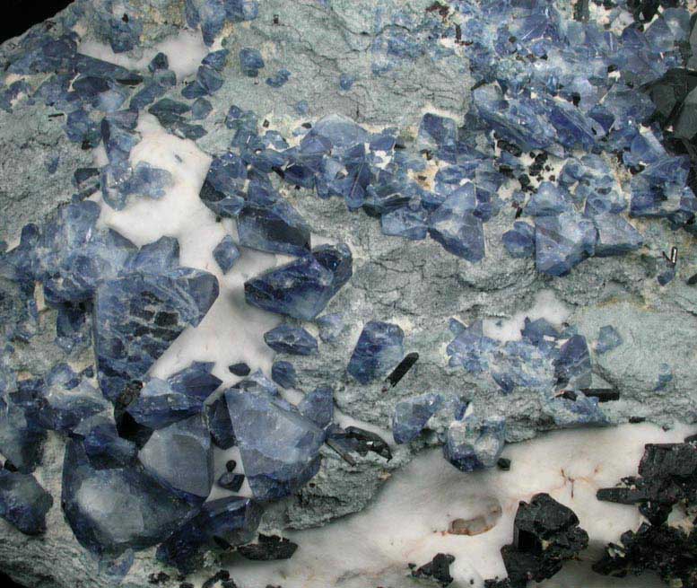 Benitoite, Neptunite, Natrolite from Benitoite Gem Mine, New Idria District, San Benito County, California (Type Locality for Benitoite)