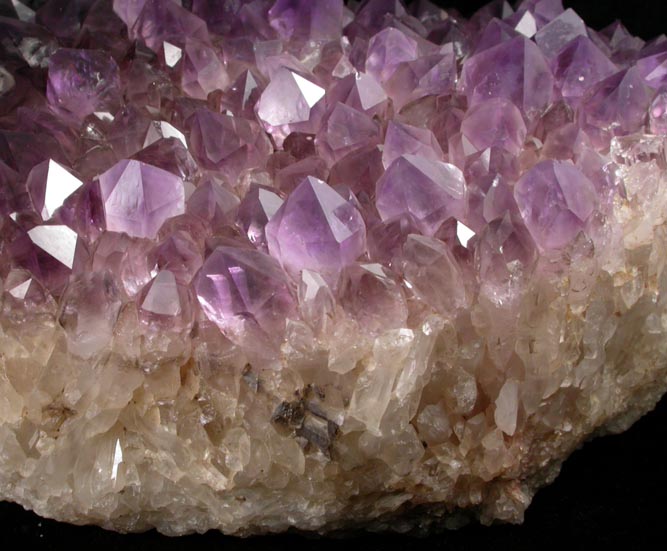 Quartz var. Amethyst on Milky Quartz from Diamond Hill, Ashaway, south of Hopkinton, Washington County, Rhode Island