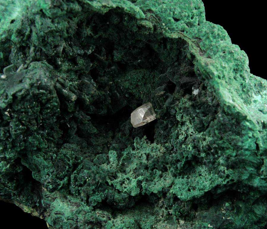 Malachite pseudomorphs after Azurite with Cerussite from Tsumeb Mine, Otavi-Bergland District, Oshikoto, Namibia