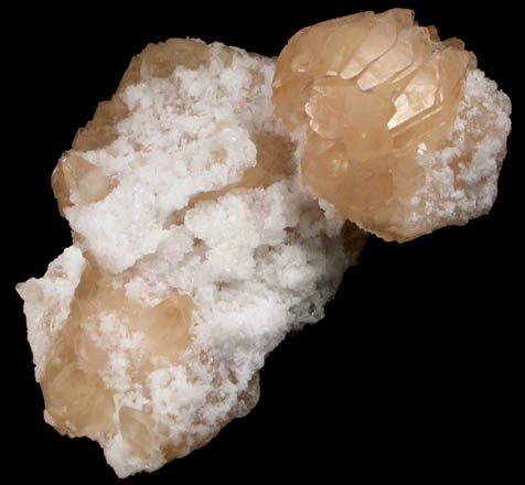 Calcite on Barite from Minerva #1 Mine, Cave-in-Rock District, Hardin County, Illinois