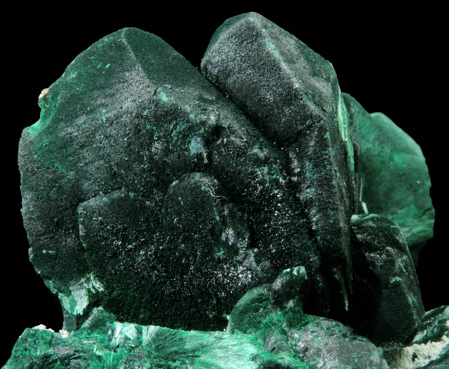 Malachite pseudomorphs after Azurite from Milpillas Mine, Cuitaca, Sonora, Mexico