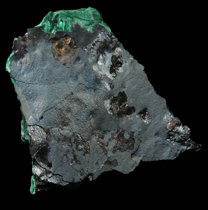 Malachite over Chalcocite-Cuprite pseudomorphs after Azurite from Milpillas Mine, Cuitaca, Sonora, Mexico