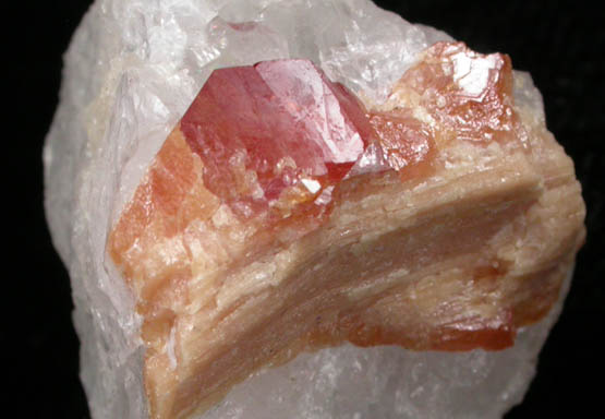 Scheelite on Quartz from Morro Velho Mine, Nova Lima, Minas Gerais, Brazil