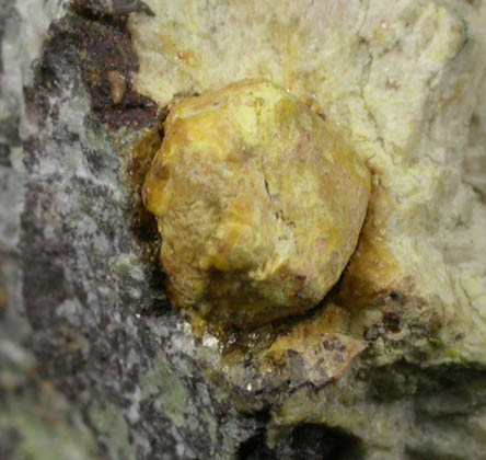 Uranophane pseudomorph after Uraninite from Ruggles Mine, Grafton Center, Grafton County, New Hampshire