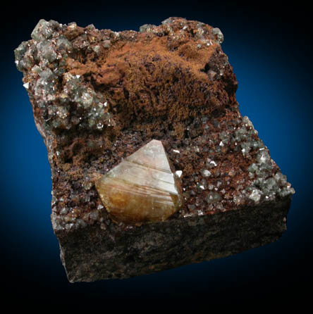 Wardite on Quartz with Siderite from Big Fish River, 67 km northwest of Aklavik, Yukon, Canada