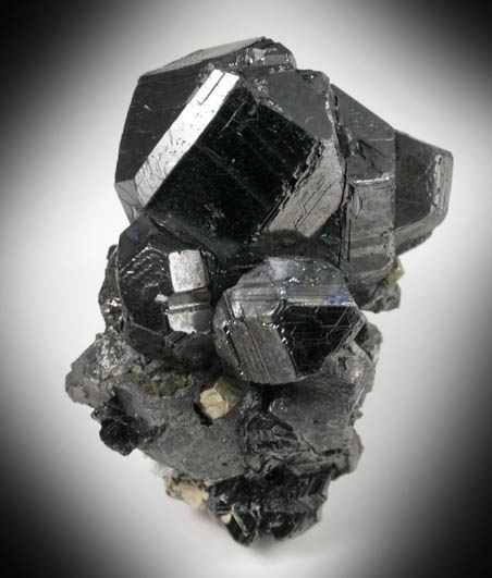 Cassiterite (twinned crystals) with Pyrite and Galena from Cornwall, England