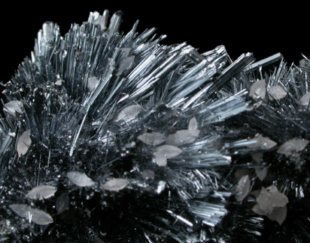 Stibnite with Calcite from Herja Mine (Kisbanya), Baia Mare, Maramures, Romania