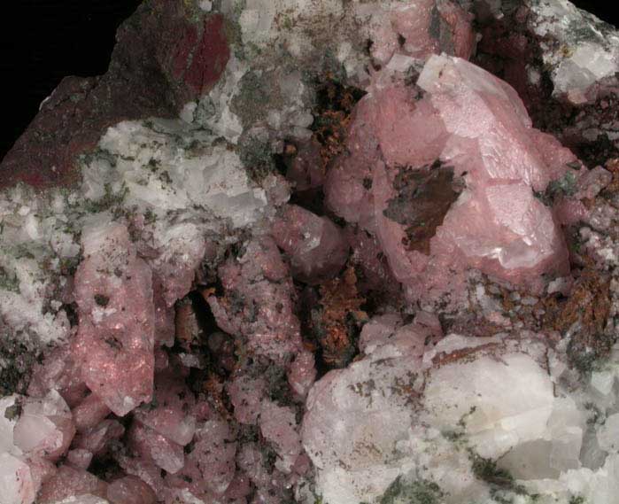 Copper and Calcite from Keweenaw Peninsula Copper District, Houghton County, Michigan