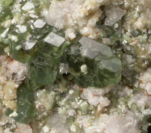 Andradite var. Demantoid Garnet on Quartz from Farm Tubussis, Karibib District, Erongo, Namibia