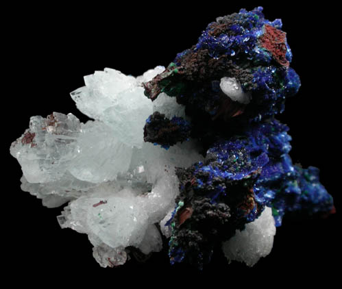 Azurite and Calcite from Lavrion (Laurium) Mining District, Attica Peninsula, Greece