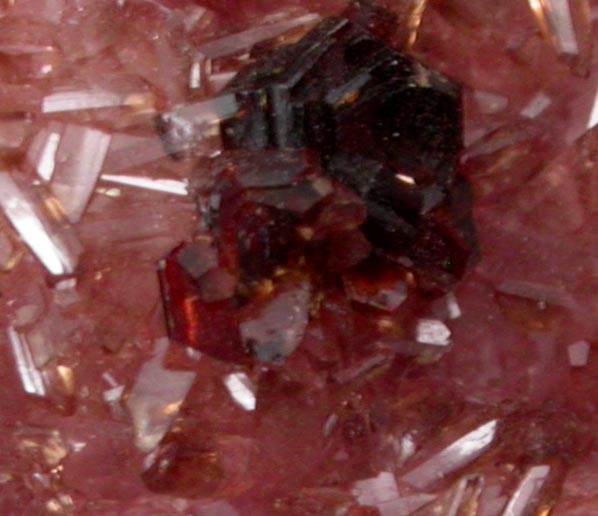 Shigaite on Rhodochrosite from N'Chwaning II Mine, Kalahari Manganese Field, Northern Cape Province, South Africa