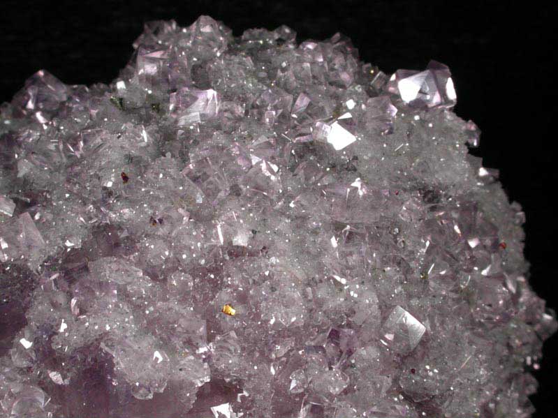 Fluorite and Chalcopyrite over Quartz from Blackdene Mine, Ireshopeburn, Weardale, County Durham, England