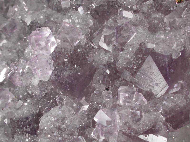 Fluorite and Chalcopyrite over Quartz from Blackdene Mine, Ireshopeburn, Weardale, County Durham, England