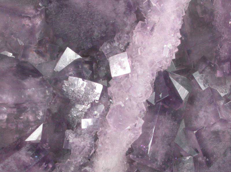 Fluorite and Chalcopyrite over Quartz from Frasers Hush Mine, Rookhope, Weardale, County Durham, England