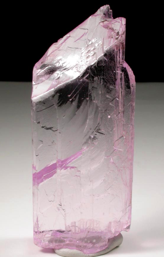 Spodumene var. Kunzite gem-grade flawless crystal from Lavra do Urucum, Conselheiro Pena, 4 km east of  Galilia, Minas Gerais, Brazil