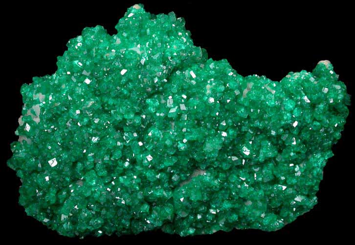 Dioptase on Calcite from Tsumeb Mine, Otavi-Bergland District, Oshikoto, Namibia