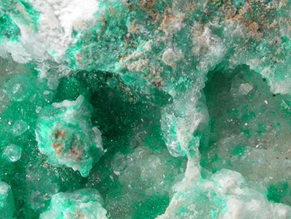 Dioptase on Calcite from Christmas Mine, Banner District, Gila County, Arizona