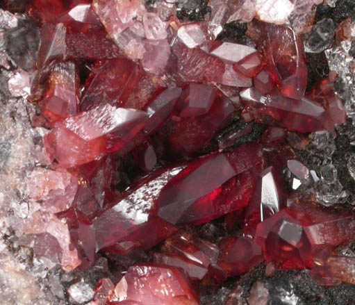 Rhodochrosite on Quartz from Uchucchaqua Mine, Oyon Province, Lima Department, Peru