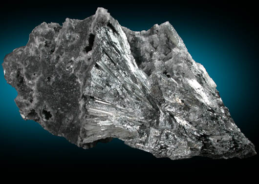 Stibnite with Quartz from Manhattan District, Nye County, Nevada