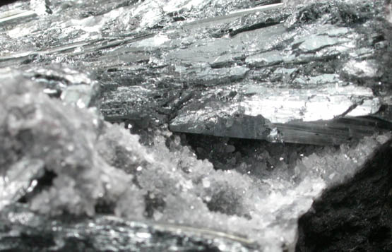 Stibnite with Quartz from Manhattan District, Nye County, Nevada