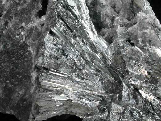 Stibnite with Quartz from Manhattan District, Nye County, Nevada