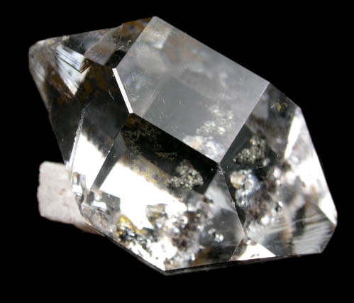 Quartz var. Herkimer Diamond with Pyrobitumen inclusions from Middleville, Herkimer County, New York