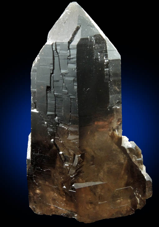 Quartz var. Smoky Quartz (Dauphiné Law Twins) with Muscovite from Moat Mountain, west of North Conway, Carroll County, New Hampshire