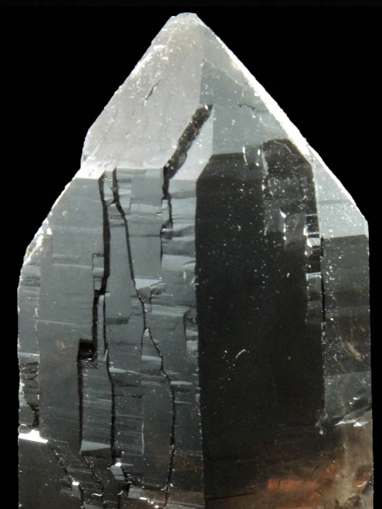 Quartz var. Smoky Quartz (Dauphiné Law Twins) with Muscovite from Moat Mountain, west of North Conway, Carroll County, New Hampshire