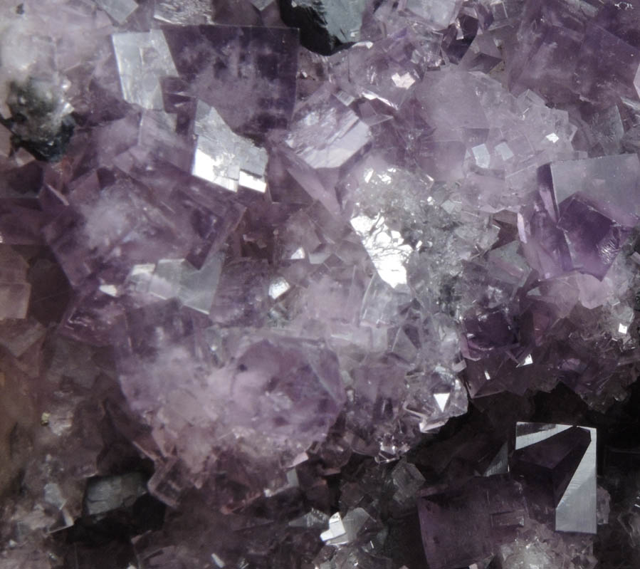 Fluorite (interpenetrant-twinned crystals) with Galena over Quartz from Blackdene Mine, Ireshopeburn, Weardale, County Durham, England