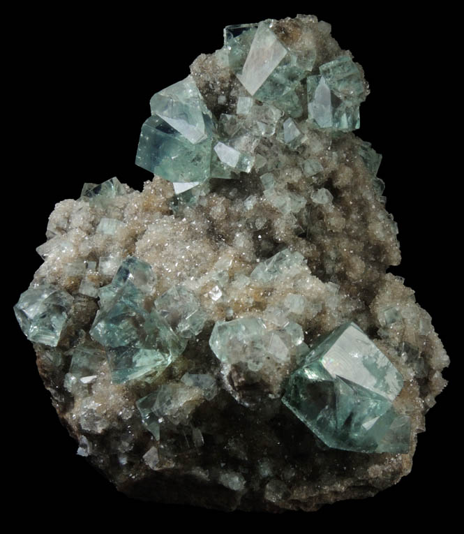 Fluorite (interpenetrant-twinned crystals) on Quartz from Heights Mine, Westgate, Weardale District, County Durham, England