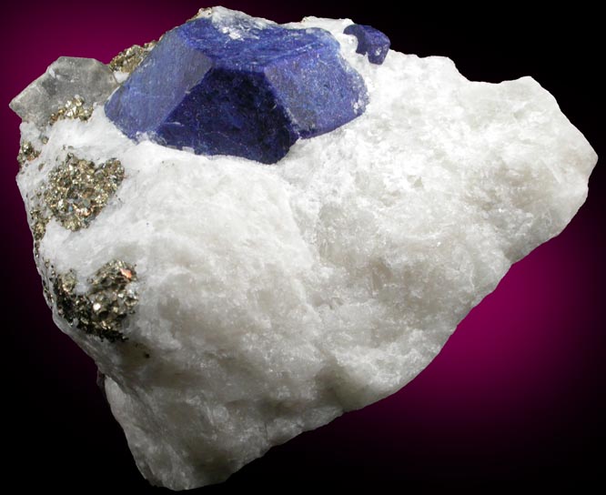 Lazurite var. Lapis Lazuli with Pyrite and Diopside from Sar-e-Sang, Kokscha Valley, Badakshan, Afghanistan (Type Locality for Lazurite)