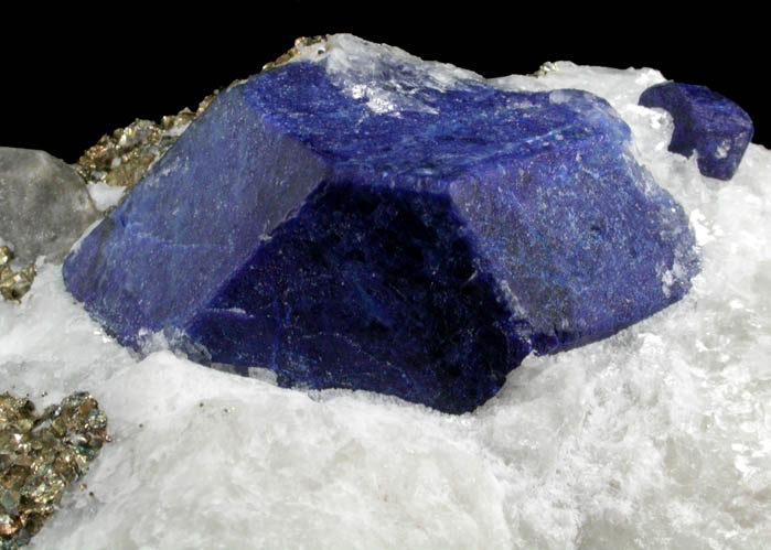 Lazurite var. Lapis Lazuli with Pyrite and Diopside from Sar-e-Sang, Kokscha Valley, Badakshan, Afghanistan (Type Locality for Lazurite)