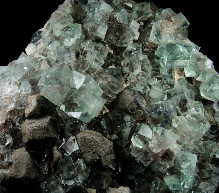 Fluorite (interpenetrant-twinned crystals) plus Galena from Heights Mine, Westgate, Weardale District, County Durham, England