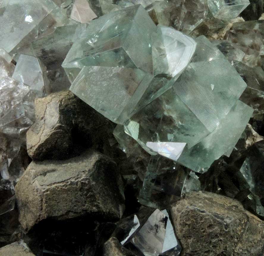 Fluorite (interpenetrant-twinned crystals) plus Galena from Heights Mine, Westgate, Weardale District, County Durham, England