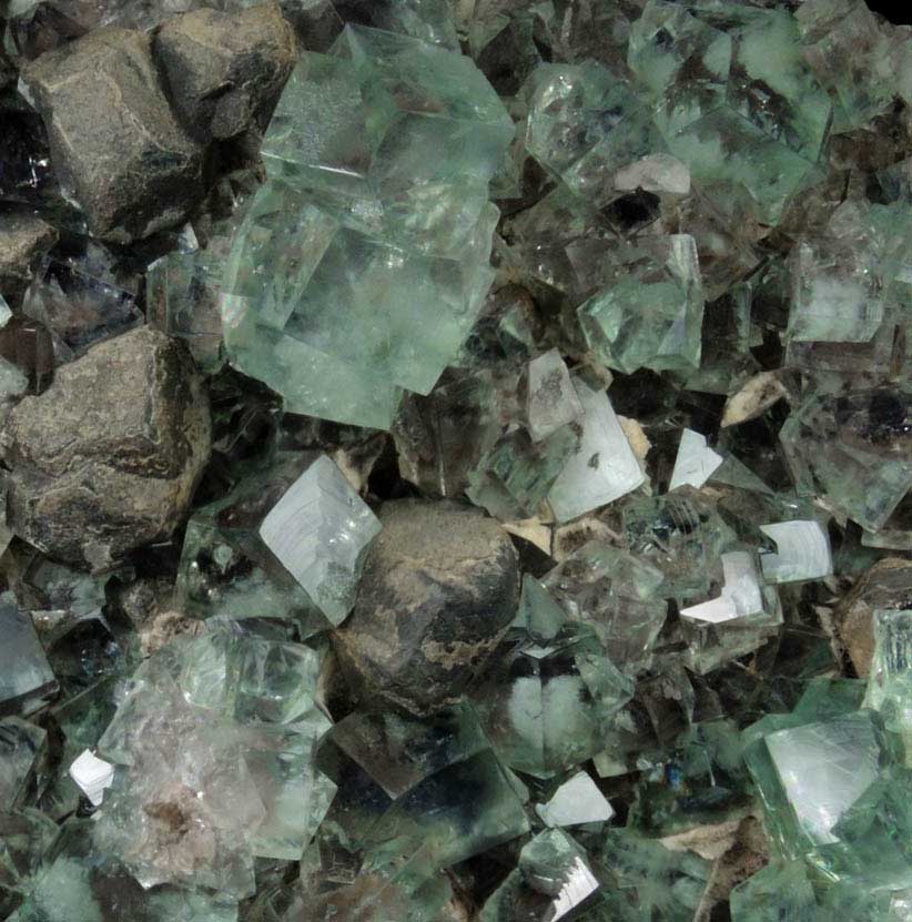 Fluorite (interpenetrant-twinned crystals) plus Galena from Heights Mine, Westgate, Weardale District, County Durham, England