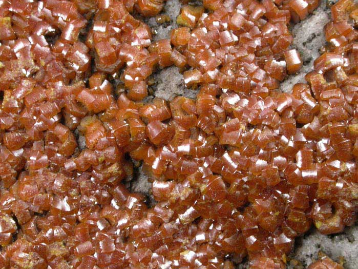 Mimetite var. Campylite on Quartz from Drygill Mine, Caldbeck Fells, Cumberland, England