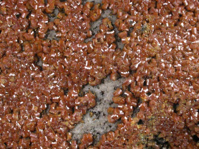 Mimetite var. Campylite on Quartz from Drygill Mine, Caldbeck Fells, Cumberland, England